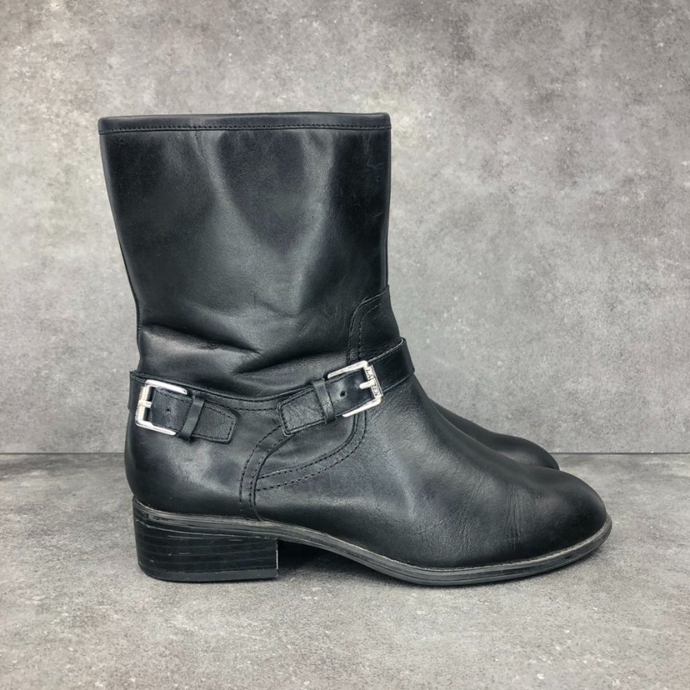 Lauren Ralph Lauren Mesi Leather Mid Calf Boot, Black, Women's 6.5